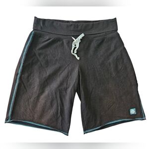 HUE Black Cotton Distressed Board Shorts | SZ M